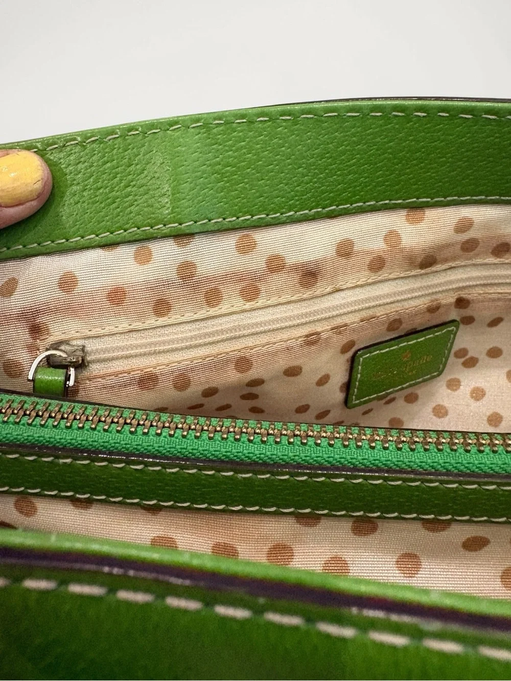 Kate Spade Wellesley Quinn Vine Green Leather Satchel Tote Bag WKRU1428 Emerald